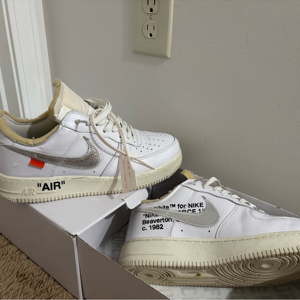 Nike White and Silver Air Force 1 OFF-WHITE complexcon